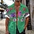 voordelige Hawaiiaanse reversoverhemden voor heren-Palmboom Bus Vakantie Hawaii Resortstijl Voor heren Overhemd Buiten Vakantie Strand Zomer Strijkijzer Korte mouw Blauw Groen S M L Overhemd