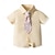 billige Sett-2 deler Baby Gutt T-skjorter og shorts Antrekk Helfarge Kortermet Bomull Sett utendørs Mote Sommer 1-3 år gammel Kakifarget