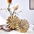 olcso Szobrok-kagyló formájú dekoratív váza fényes arany fólia felülettel - egyedi kagylóhéjra emlékeztető gyanta virágváza - kör alakú gyanta anyagú dekoratív bimbós váza