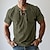 abordables T-shirts décontractés pour hommes-Homme Chemise Henley gaufrée T-shirt Couleur unie Col Ras du Cou sport Casual Manche Courte Cordon Vêtement Tenue Mode du quotidien