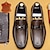 abordables Zapatillas sin cordones y mocasines de hombre-Mocasines clásicos de piel con hebilla metálica para hombre.