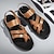 ieftine Șlapi Bărbați &amp; Flip-Flops-Bărbați Sandale Papuci &amp; Flip-flops Casual Stiluri de Plajă Zilnic PU Respirabil Loafer Negru Maro Gri Vară
