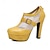 זול נעלי עקב לנשים-בגדי ריקוד נשים עקבים סנדלי פלטפורמה יומי אבזם עקב עבה בוהן סגורה אופנתי עור פטנט רשת אבזם שחור לבן צהוב