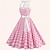 olcso 1950-es évek-Retro Vintage 1950s Dress A-Line Dress Swing Dress Midi Women&#039;s Halter Plaid Checkered Gingham Date Dress