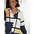 cheap Women&#039;s Blouses &amp; Shirts-Women&#039;s Shirt Blouse Color Block Casual Button Print Yellow Long Sleeve Vintage Basic Shirt Collar Spring Fall