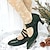 halpa Naisten korkokengät-Naisten Korkokengät Avokkaat Oxford-kengät Bullock kengät Vintage Kengät Juhla Ystävänpäivä Päivittäin Tekohelmillä Kitten-korko Terävä kärkinen Tyylikäs Vintage minimalismi Nahka Solki Musta Vihreä