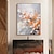 preiswerte Blumen-/Botanische Gemälde-Handgefertigtes Ölgemälde in Orange und Weiß, handgemalt, vertikale abstrakte Blume, moderne, dicke Messergemälde auf gerollter Leinwand (kein Rahmen)