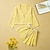 cheap Sets-3 Pieces Toddler Girls&#039; Solid Color Button Shirt &amp; Shorts Set Long Sleeve Vacation Outdoor Cotton 3-7 Years Spring Yellow Pink Green