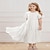 cheap Party Dresses-Girls Spring Summer Crewneck Short Sleeves Layered Hem Flowing Maxi Dresses 5-12Y