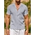 billige skjorte med knapper til mænd-Herre Skjorte Button Up skjorte Casual skjorte Sommer skjorte Hvid Kakifarvet Grå Kortærmet Vanlig Krave Daglig Ferierejse Tøj Mode Afslappet Bekvem