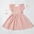 tanie Sukienki-Dzieci Dla dziewczynek Sukienka Jednokolorowe Bez rękawów Spektakl Impreza Na zewnątrz Moda Śłodkie Bawełna Lato Wiosna 2-8 lat Biały Rumiany róż