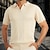 cheap Knit Polo Sweater-Men&#039;s Polo Business Polo Casual Lapel Short Sleeve Fashion Office Jacquard Button Front Summer Apricot Polo
