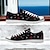 Недорогие Графическая печатная обувь-Муж. Кеды Обувь с принтом Классика На каждый день Повседневные Отпуск Полотно Удобный Против скольжения Шнуровка Черный Белый