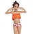 Недорогие Плавательные костюмы-Детские купальники для девочек, купальные костюмы с принтом на открытом воздухе, От 2 до 12 лет, летние, оранжевого цвета, розового цвета