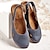 ieftine Sandale de Damă-Pentru femei Sandale Pantofi Flați Papuci de exterior În aer liber Casă Toc Drept Vârf rotund Casual Confortabili Imitație Piele Loafer Migdală Negru Albastru