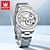 お買い得  機械式腕時計-OLEVS 女性 機械式時計 ファッション ラインストーン ビジネス 腕時計 スケルトン 防水 合金 本革 腕時計