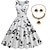cheap Historical &amp; Vintage Costumes-Floral Cherry Vintage Dress Sleeveless Swing Dress with Necklace Earings 4 PCS 1950s 1960s Rockbility Retro Vintage Dress Women&#039;s Outfits Spring Summer Daily Tea Party Costume