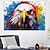 cheap Animal Paintings-Hand painted Vibrant Abstract Pop Art Eagle Canvas painting Bold Contrasting Colors Textured animal painting Look Abstract Playful Energetic painting Modern Farmhouse Decor for living room home decor