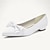 Χαμηλού Κόστους Παπούτσια Γάμου-Γυναικεία Γαμήλια παπούτσια Χωρίς Τακούνι Πάρτι Φιόγκος Χαμηλό τακούνι Μυτερή Μύτη Κομψό Σατέν Μαύρο Λευκό Κρύσταλλο