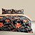 preiswerte Bettbezug-Sets-Bettbezug mit dunklem Blumenmuster, 3-teilig, 100 % Baumwolle oder Polyester, superweich, hautfreundlich und langlebig