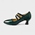 cheap Women&#039;s Heels-Women&#039;s Heels Pumps Oxfords Brogue Vintage Shoes Party Valentine&#039;s Day Daily Imitation Pearl Kitten Heel Pointed Toe Elegant Vintage Minimalism Leather Buckle Black Green