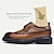 voordelige Heren Oxfordschoenen-Volle brogue derbyschoenen voor heren in cognacbruine, geklede schoenen van premium leer