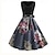 cheap Historical &amp; Vintage Costumes-Retro Vintage 1950s Cocktail Dress Dailywear Dress Party Costume A Line Dress Flare Dress Women&#039;s Floral Masquerade Event / Party Dress