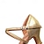 olcso Latin cipők-Női Latin cipő Báli Salsa Cipő Vonal tánc Csillogó cipő Lágyabb talpbetét Csillogás Fém csat Ezüst Fekete Arany