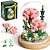 baratos Estátuas-conjunto de construção de árvore bonsai rosa - uma coleção botânica para adultos e adolescentes &amp; garotas