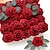 お買い得  ミスター＆ミセス・ウェディング-25 個の赤いバラ造花ダークレッドバラリアルタッチフォームフェイクバラバルク幹付き diy クラフト花結婚式のブライダルブーケセンターピース