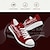 cheap Graphic Print Shoes-Men&#039;s Sneakers Print Shoes Classic Casual Daily Vacation Canvas Comfortable Slip Resistant Lace-up Black White Light Red