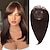 billige Pandehår-14 tommer hårtopper til kvinder med tyndere hår wiglets toppers til tyndere hår med pandehår stort bundbetræk syntetisk hårtopper med clip-in hårstykker mørkebrune