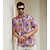 preiswerte Hawaiihemden mit Revers für Herren-Herren Viskosehemd Freizeithemd Blatt tropisch hawaiianische Mode Freizeithemd Button-Up-Hemd täglich hawaiianisch Urlaub Sommer Revers Kurzarm lila