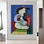 abordables Peintures Abstraites-peint à la main pablo picasso femme avec une montre peinture à l'huile réplique de peinture à l'huile peinte à la main grande salle à manger art mural chambre à coucher décoration murale cuisine art