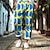 baratos calça masculina estampada em 3d-Calça masculina colorida de férias x designer Kris com bloqueio de cores geométricas com cordão elástico e perna reta