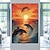 זול ציורי בעלי חיים-דולפינים ציור ציור יד מצוייר בד חוף ציור בצבעי מים בעיצוב הבית ציור בהשראת האוקיינוס ציור קיר אמנות שלווה ציור חוף בית מבטא לסלון קישוט הבית