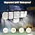 cheap Outdoor Wall Lights-6-Head Solar Wall Lamp with Remote Control 3-color Dimming Courtyard, Garden, Garage, High Brightness Street Light