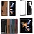 ieftine Carcasă Samsung-telefon Maska Pentru Samsung Galaxy Z Fold 5 Z Fold 4 Z Fold 3 Capac Spate Ultra Subțire Loc pentru card Anti Șoc Retro PC PU piele