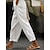 cheap Women&#039;s Pants-Women&#039;s Pants Trousers Linen Cotton Blend Side Pockets Ankle-Length White Spring &amp; Summer