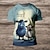 economico T-shirt 3D da Uomo-Cartoni animati Asino Giornaliero Originale Informale Per uomo Stampa 3D maglietta T-shirt Sportivo Per eventi Per uscire maglietta Blu Azzurro cielo Blu scuro Manica corta Girocollo Camicia