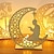 economico Statue-Portacandele decorativo creativo con sagoma in legno a forma di luna eid al-fitr - dotato di divisori per il posizionamento di candele o luci a led, accessorio decorativo perfetto per le celebrazioni