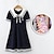 cheap Kids&#039;-Kids Girls&#039; Dress Solid Color Short Sleeve Casual Cute Adorable Cotton Knee-length Summer Dress Summer Spring 3-13 Years White Royal Blue With Cute Cartoon Hairpins