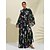 cheap Print Casual Dress-Floral Print Tie Front Lace Up Maxi Dress