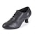 cheap Jazz Shoes-Women&#039;s Jazz Dance Shoes Ballroom Dance ChaCha Rumba Plus Size Heel Splicing Cuban Heel Pointed Toe Lace-up Adults&#039; Black