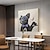 levne Zvířecí malby-abstraktní francouzský buldoček olejomalba na plátně ručně malovaná legrační malba pro domácí mazlíčky moderní umělecká díla malba na stěnu obývacího pokoje moderní roztomilý pes nástěnná malba do