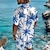 preiswerte Hawaiihemden mit Revers für Herren-Palme Urlaub Hawaiianisch Herren Hemd Outdoor Hawaiianisch Festtage Sommer Umlegekragen Kurzarm Schwarz Blau S M L Hemd