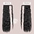 cheap Ponytails-Corn Wave Ponytail Extension Wrap Around Long Curly Wavy Pony Tail Extension Synthetic Black Ponytails Hairpiece for Women Girls