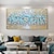 levne Abstraktní malby-ručně malovaná zlatá stříbrná modrozelená abstraktní malba na plátně abstraktní tulipán květinová malba nástěnné umění s texturou tlustá malba pro obývací pokoj ložnice domácí nástěnná výzdoba žena