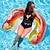 baratos festa de verão havaiano-Poltrona inflável de montagem em arco-íris com lantejoulas de água com rede de sofá flutuante em forma de u espessada e anel de natação