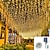 abordables Guirlandes Lumineuses LED-Guirlande solaire à 256led pour mariage, guirlande lumineuse féerique, 5m, 80cm, feston extérieur, décoration solaire étanche, décor de fête de mariage du nouvel an